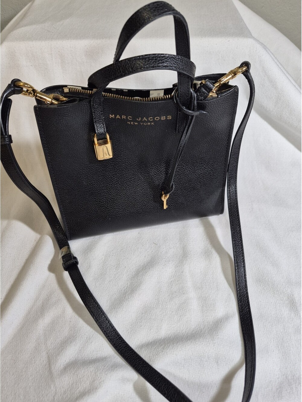 Marc Jacobs Mini Grind Leather Tote Black Gold Hardware M0015685-001